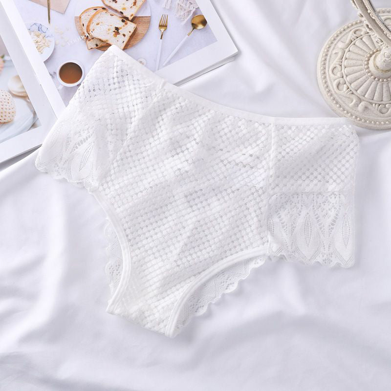 Figi koronkowe z wycięciami na romantyczne wieczory Jolyn Biały