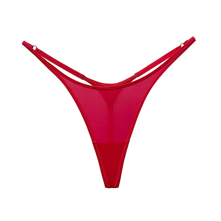 Stringi biodrówki z delikatnych materiałów niewidoczne pod ubraniem Viole Czerwony
