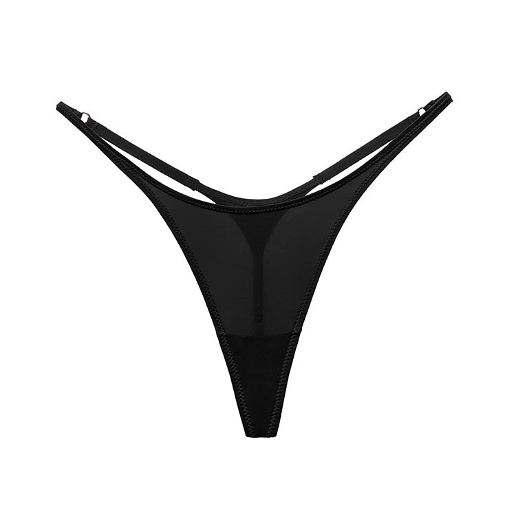 Stringi biodrówki z delikatnych materiałów niewidoczne pod ubraniem Viole Czarny