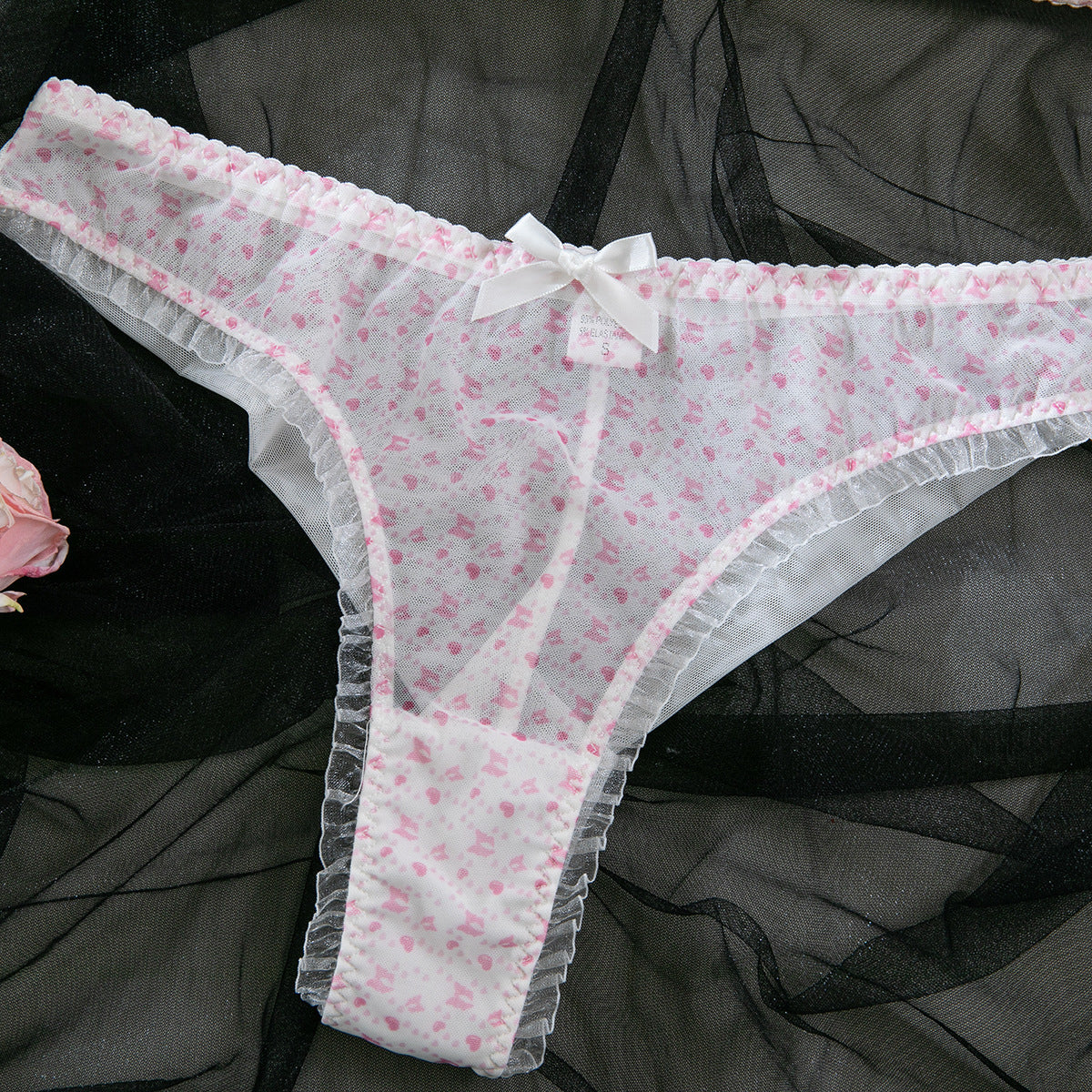 Komplet bielizny z falbanką biustonosz i majtki elegancki zestaw Christa