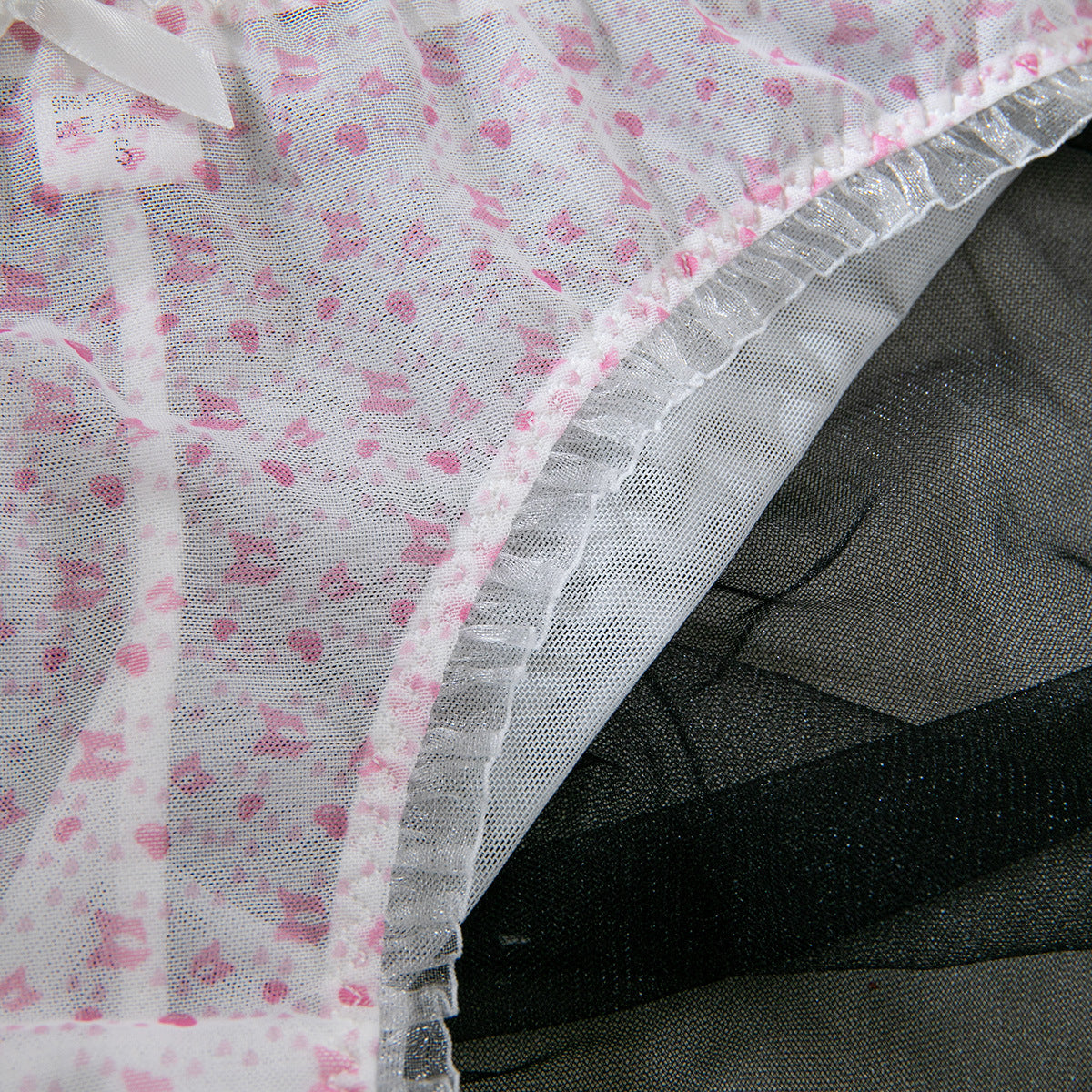 Komplet bielizny z falbanką biustonosz i majtki elegancki zestaw Christa