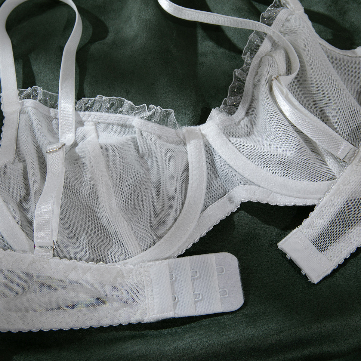 Komplet bielizny z falbanką biustonosz i majtki elegancki zestaw Christa