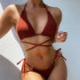 Bikini wiązane z kółeczkami plażowe regulowane Yablena