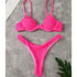 Bikini z usztywnieniem na plażę i basen Ytsje Różowy