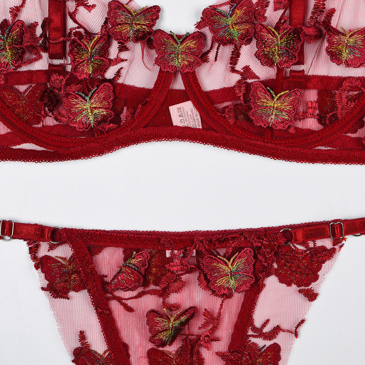 Komplet bielizny z haftem motyli na specjalne okazje Demi