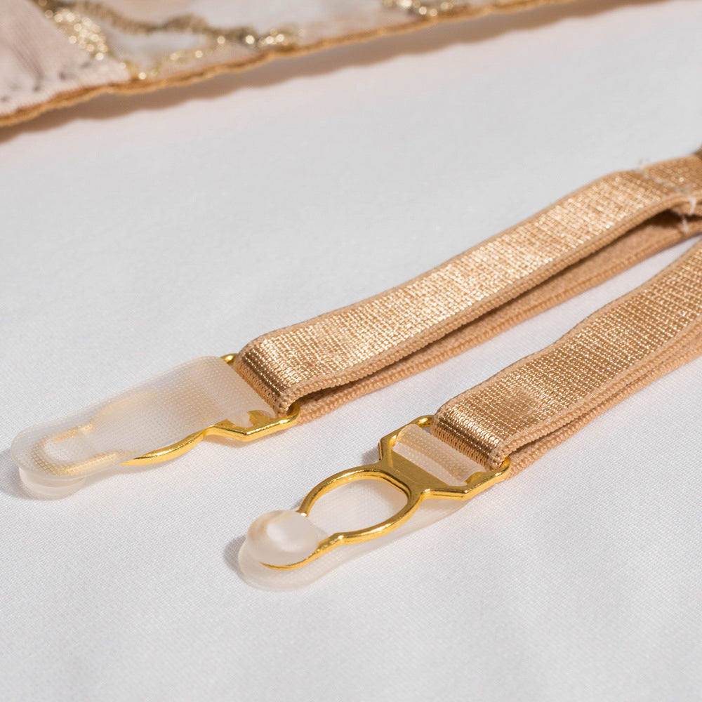 Komplet bielizny metalizowanej z subtelnymi zdobieniami Oretta