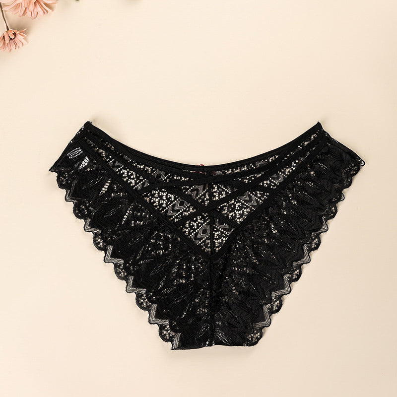 Brazyliany koronkowe z elastycznymi paskami na co dzień i specjalne okazje Razan Czarny