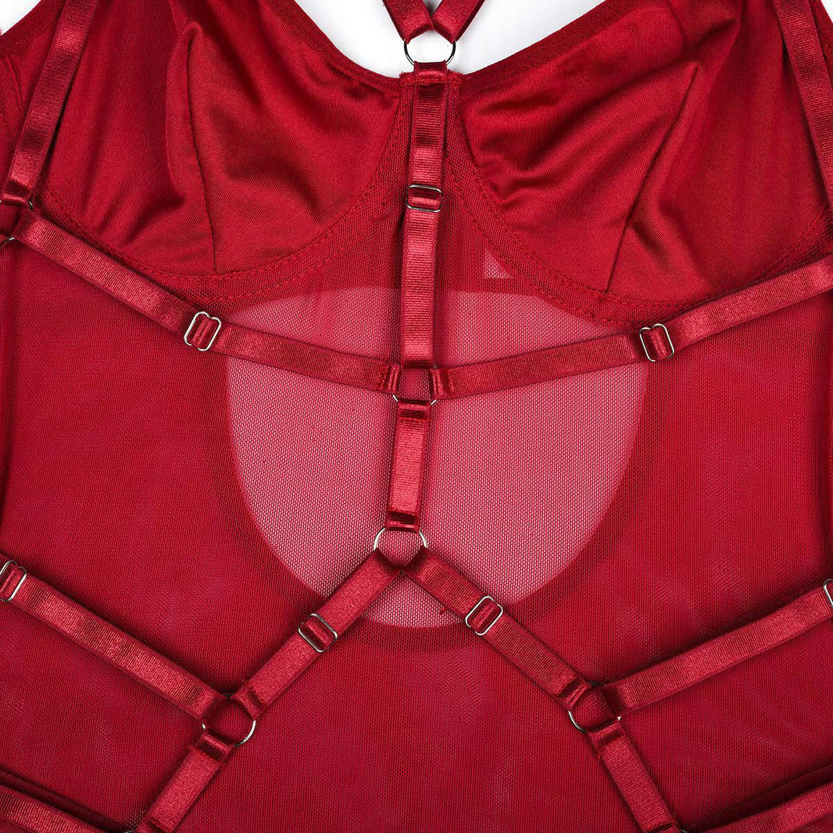 Body z motywem harness na specjalne okazje Theresina