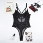Body z motywem harness na specjalne okazje Theresina Czarny