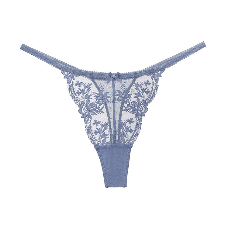 Stringi koronkowe trójkątne na każdą okazję Eladia Niebieski