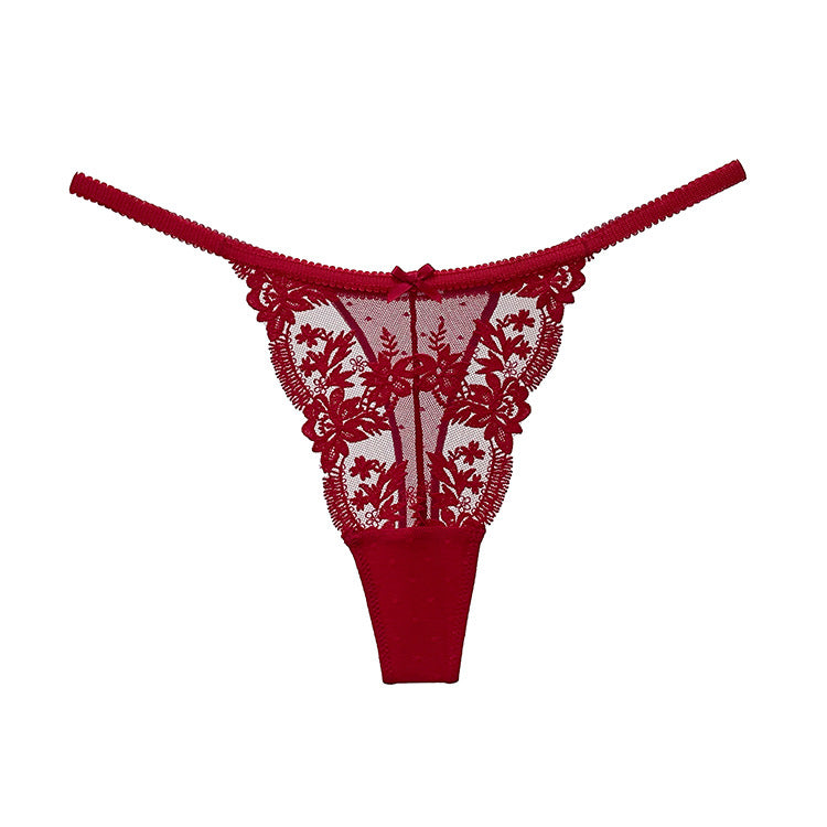 Stringi koronkowe trójkątne na każdą okazję Eladia Bordowy