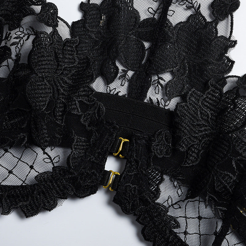 Komplet bielizny z haftem elegancki i komfortowy Nadien