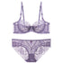 Komplet bielizny transparentnej z haftem Aleka Fioletowy
