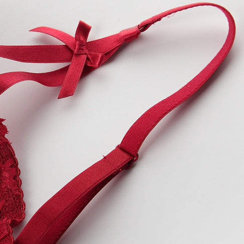 Biustonosz push-up z koronką i majtki komplet bielizny Dujka