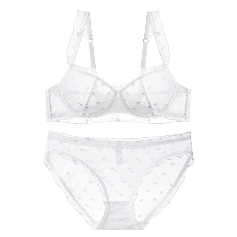 Komplet bielizny z delikatnym prześwitem i regulowanymi ramiączkami Patrinia Biały