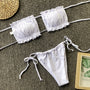 Bikini bandeau z regulowanymi ramiączkami na lato Jozien Biały
