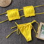 Bikini bandeau z regulowanymi ramiączkami na lato Jozien Żółty