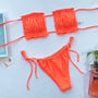 Bikini bandeau z regulowanymi ramiączkami na lato Jozien Pomarańczowy
