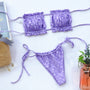 Bikini bandeau z regulowanymi ramiączkami na lato Jozien Fioletowy