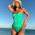 Jednoczęściowy strój kąpielowy bodycon z regulowanymi ramiączkami Raimonda Zielony