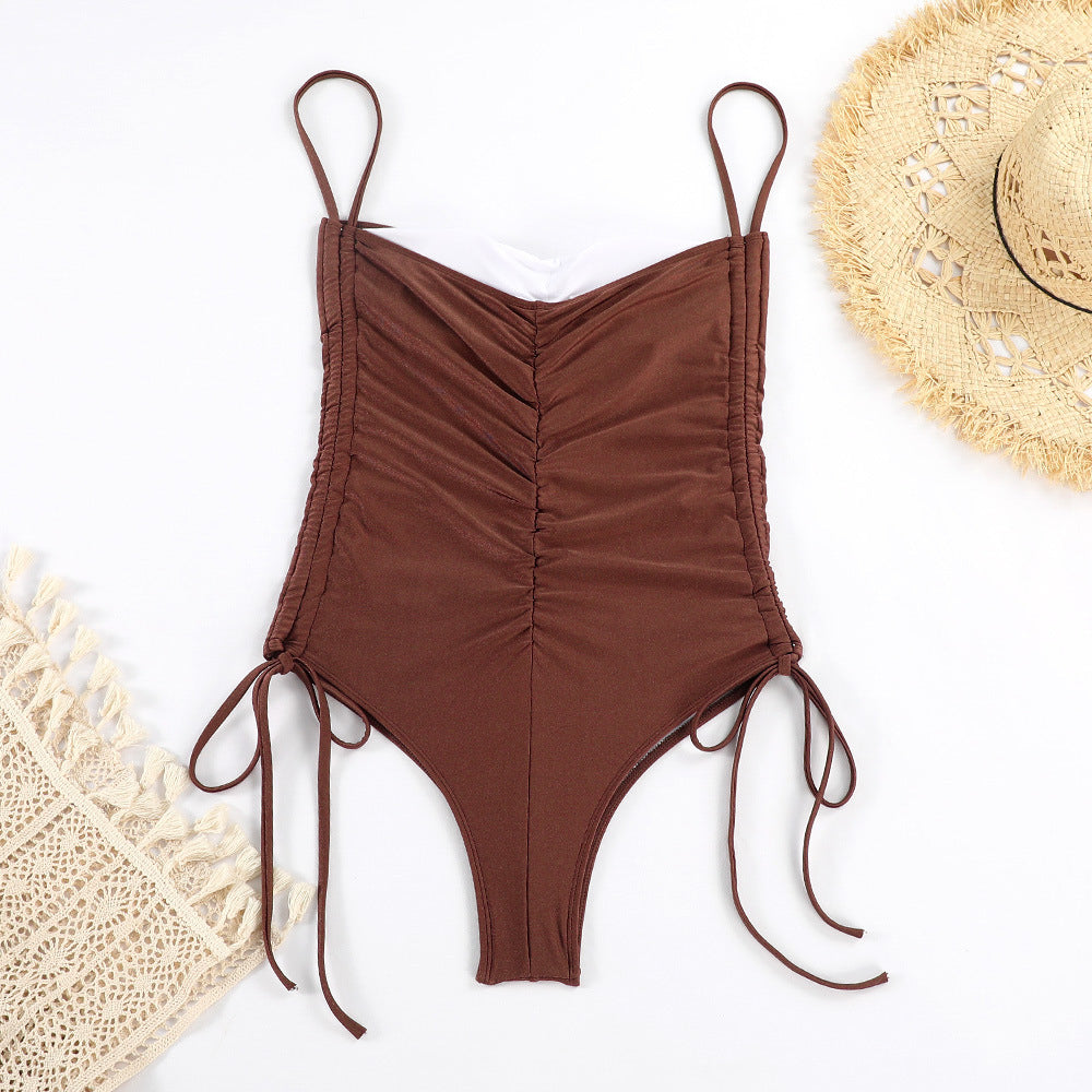 Jednoczęściowy strój kąpielowy bodycon z regulowanymi ramiączkami Raimonda