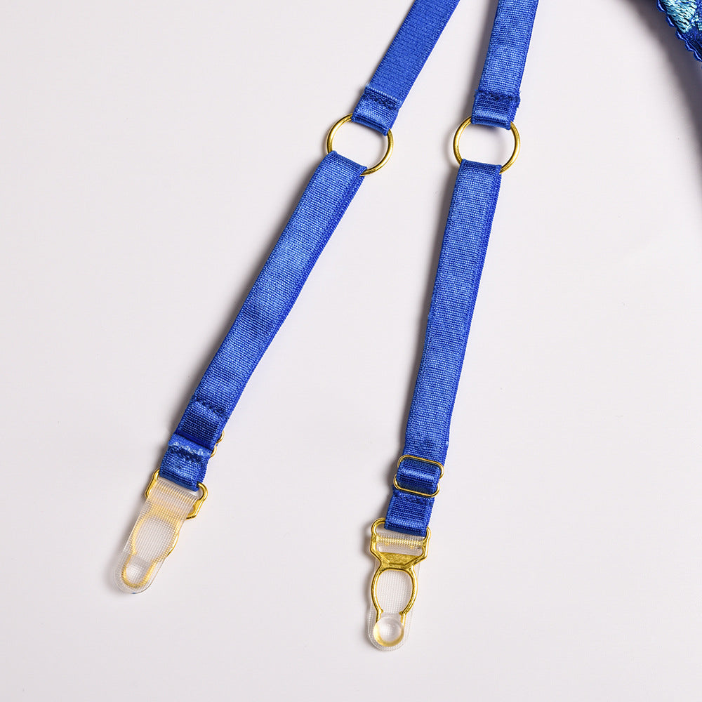 Komplet bielizny z koronką i kwiatowym wzorem Walda