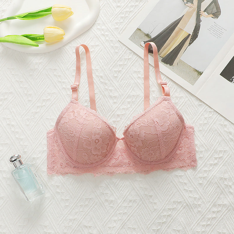 Biustonosz push-up koronkowy z regulowanymi ramiączkami Tony Różowy