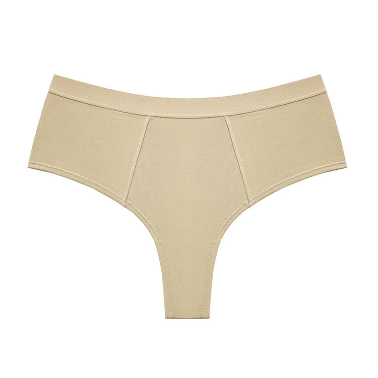 Brazyliany z wysokim stanem z elastycznego materiału Heddie Beżowy