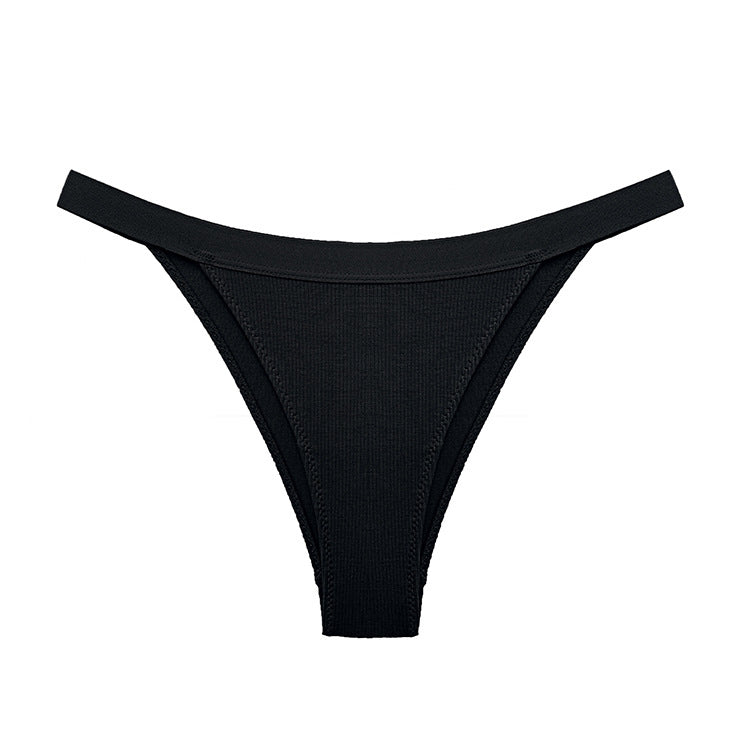 Figi z wycięciem na biodrach eleganckie i wygodne Claude Czarny