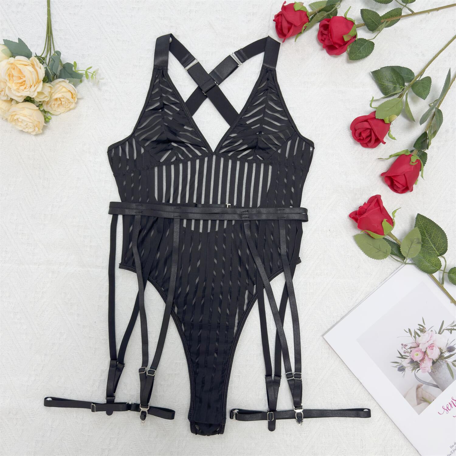 Body z dużym dekoltem na wieczorne wyjścia Arbana Czarny