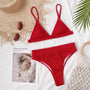 Bikini z figami regulowane na plażę Nellya Czerwony