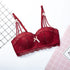 Biustonosz balkonetka push-up koronkowy z kokardkami Hafize Czerwony