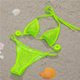 Bikini z cyrkoniami na plażę z regulowanymi ramiączkami Sivan Zielony