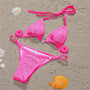 Bikini z cyrkoniami na plażę z regulowanymi ramiączkami Sivan Różowy