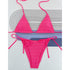 Bikini z wiązaniem na plażę i basen Folkea Różowy