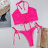 Bikini z usztywnianym topem i praktycznym dołem na plażę Pompilia Różowy