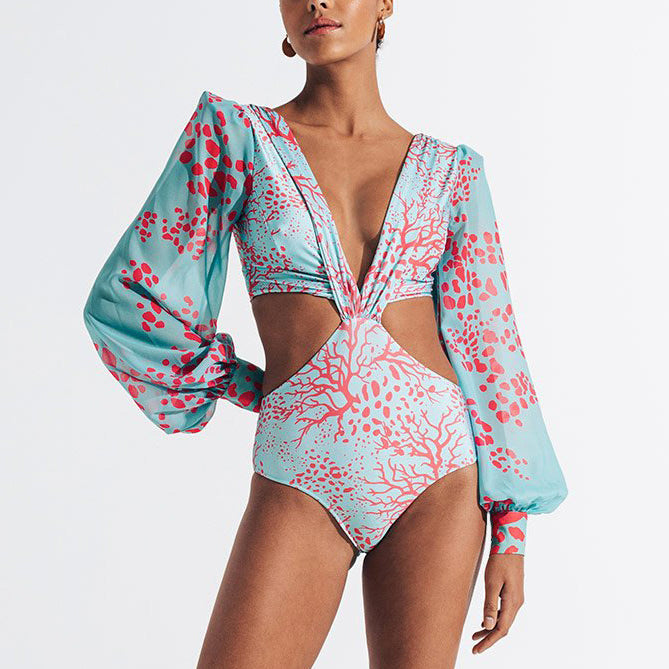 Strój plażowy z długim rękawem ochrona UV na lato Charyl