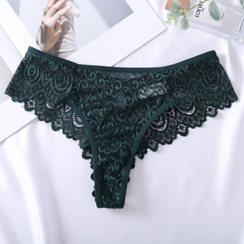 Koronkowe brazyliany subtelne i dopasowane Vinaldina Zielony