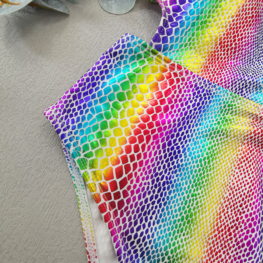 Strój kąpielowy jednoczęściowy w wzór rybiej łuski na plażę i basen Metanet