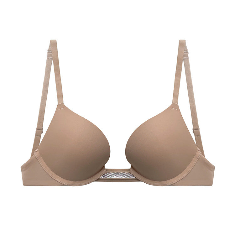 Biustonosz push-up modelujący z elastycznego materiału na co dzień i wyjątkowe okazje Nives Beżowy