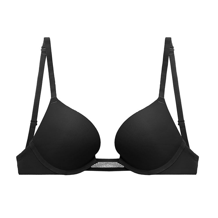 Biustonosz push-up modelujący z elastycznego materiału na co dzień i wyjątkowe okazje Nives Czarny