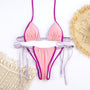 Bikini plażowe minimalistyczne z wysokiej jakości materiału Theres Różowy