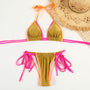 Bikini plażowe minimalistyczne z wysokiej jakości materiału Theres Żółty