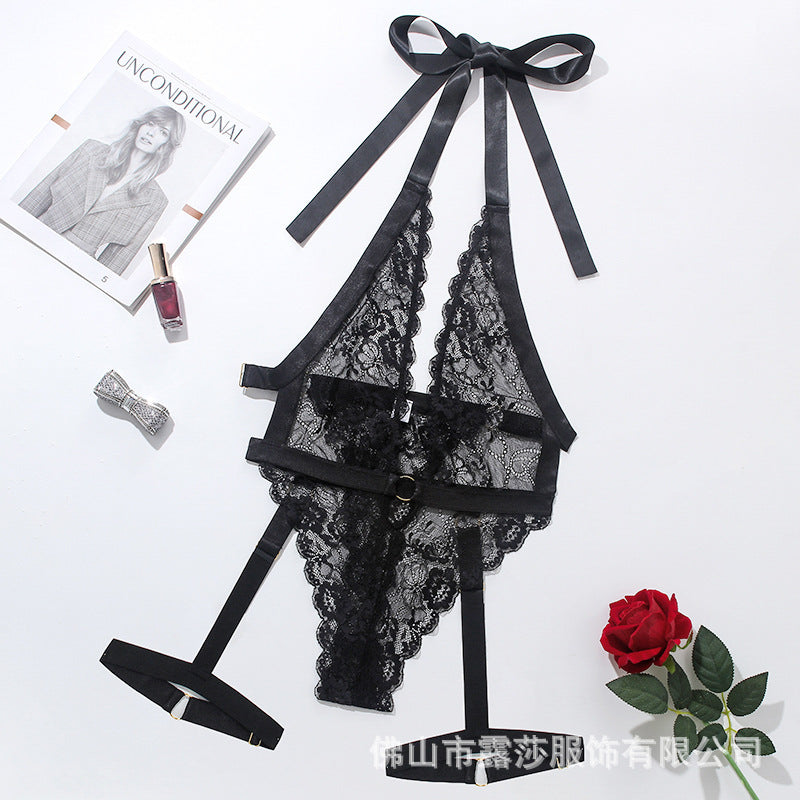 Body koronkowe z dekoltem do stylizacji specjalnych Perry Czarny