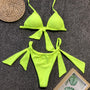 Bikini wiązane z regulacją na lato nad wodę Kelcy Zielony