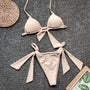 Bikini wiązane z regulacją na lato nad wodę Kelcy Beżowy