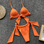 Bikini wiązane z regulacją na lato nad wodę Kelcy Pomarańczowy