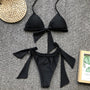 Bikini wiązane z regulacją na lato nad wodę Kelcy Czarny