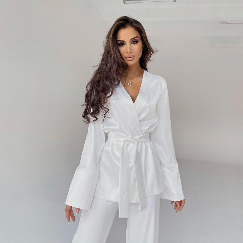 Zestaw domowy z szlafrokiem i spodniami Rosemary