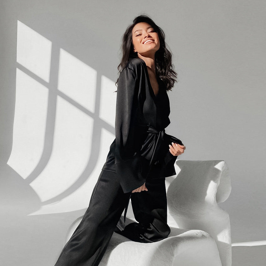 Zestaw domowy z szlafrokiem i spodniami Rosemary